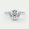 1.5 Carat Round Cut Lab Grown Diamond Solitaire Wedding Ring with E Color VVS1 Clarity In 14k White Gold lab made diamond rings