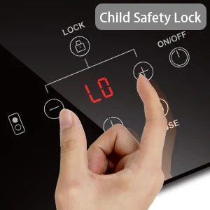Karinear 2 Burners Electric Cooktop, 120v Plug in Ceramic Cooktop, 12 Inch Countertop & Built-in Electric Stove Top with Child Safety Lock, Timer, Over-Temperature Protection, Sensor Touch Control