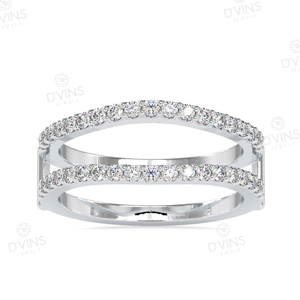 Designer 14K Platinum Engagement and Wedding Ring with VVS Lab Diamonds Elegant Diamond Rings for Parties
