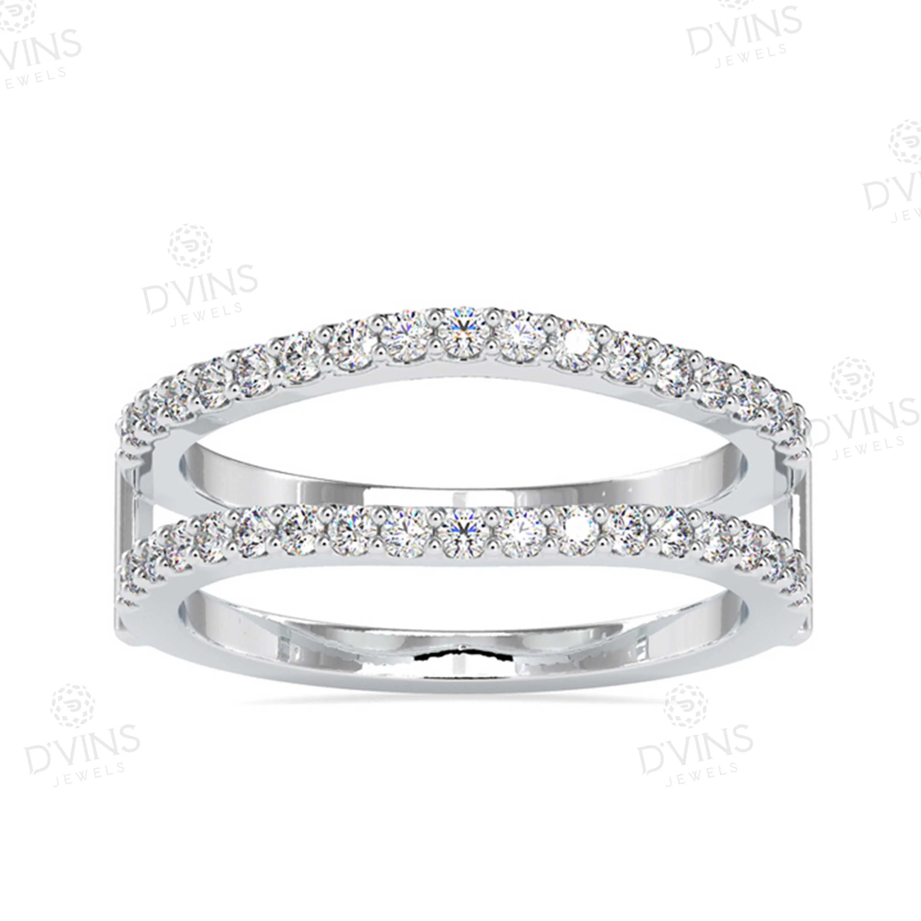 Designer 14K Platinum Engagement and Wedding Ring with VVS Lab Diamonds Elegant Diamond Rings for Parties