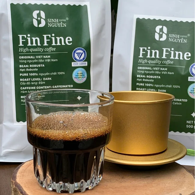 Sinh Nguyen FIN FINE Premium Robusta High Quality Coffee Beans Vietnam Medium Roast Sweet Taste Bulk Wholesale OEM Supply Bag 12