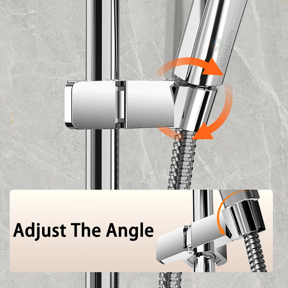 Adjustable Chrome Shower Rail Holder Universal Shower Head Holder Hand Shower Rail Shower Bracket  for Home Bathroom Accessories