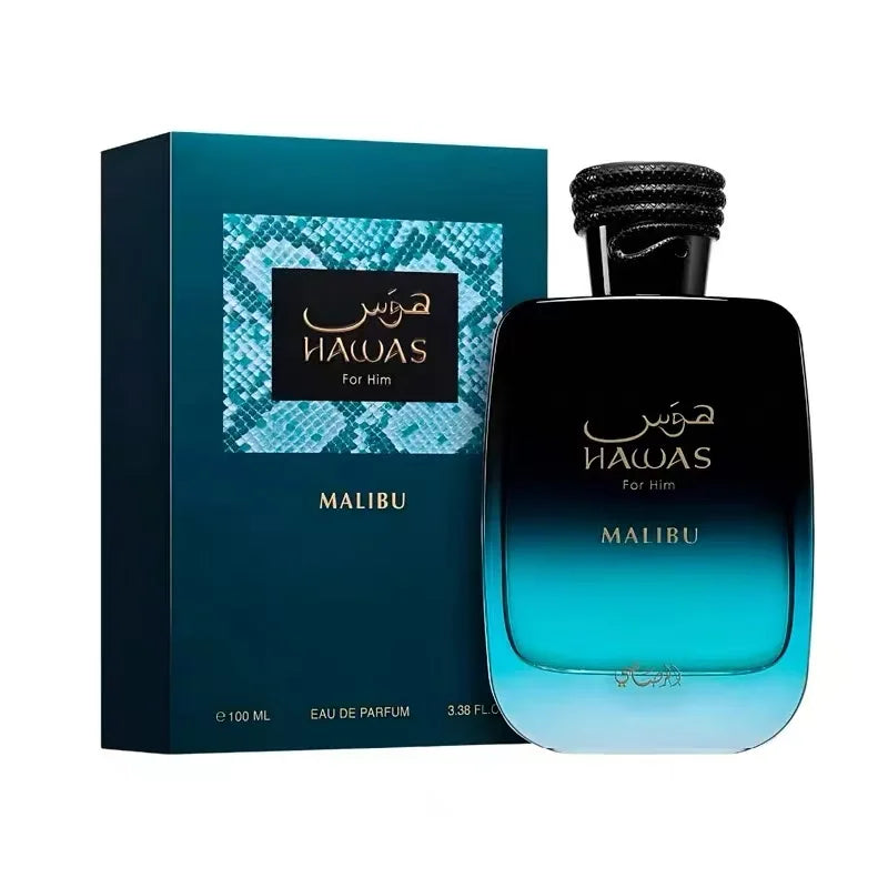 Hawas- Malibu For Him is a refreshing citrus aquatic fragrance with strange fragrance. The men's perfume is 3.4oz100ml, lasting and suitable for any venue
