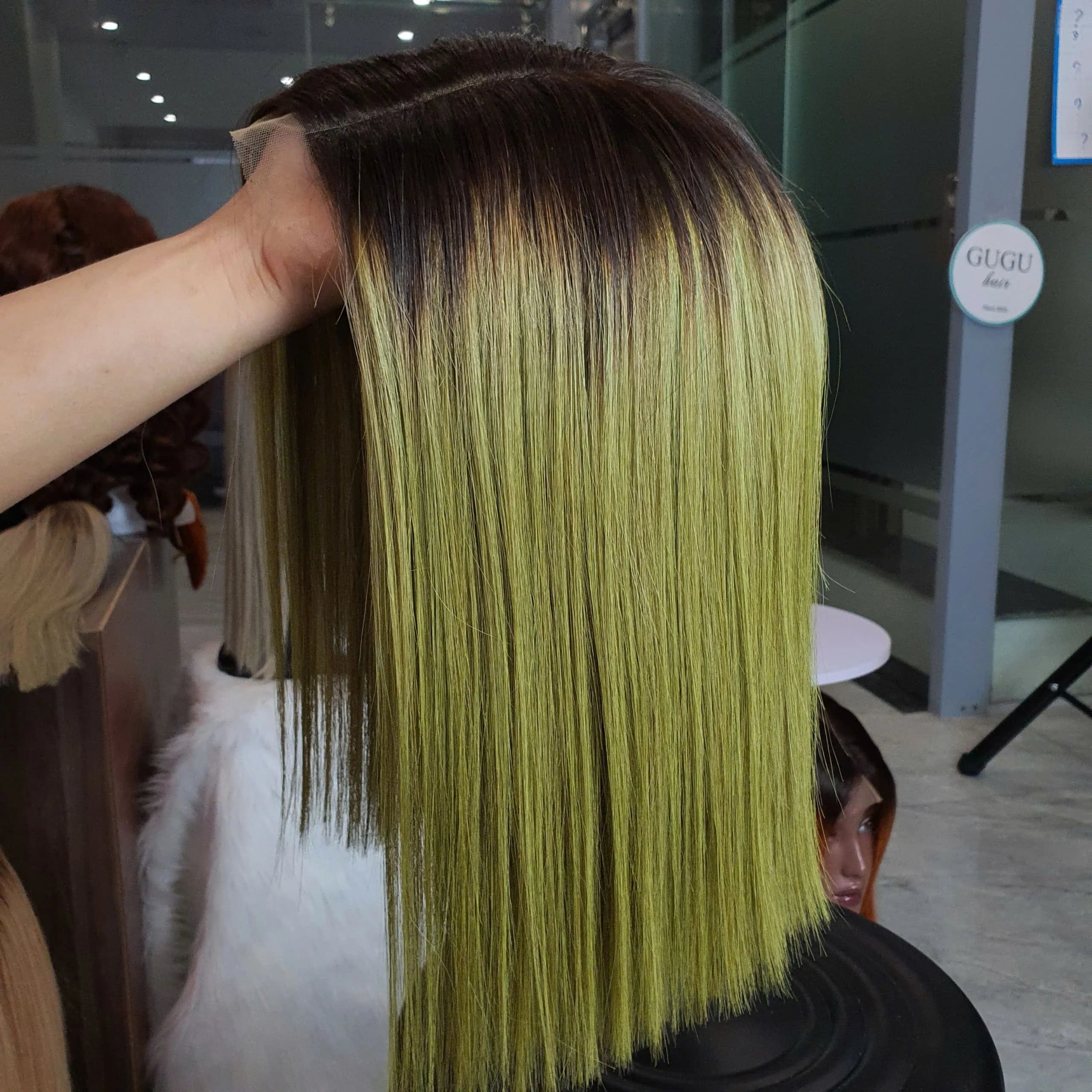 Wholesale 100% Vietnamese Dark Root Straight Short Bob Raw Virgin Human 2*6 Lace Vendors Kim Bob Closure Wigs for Black Women