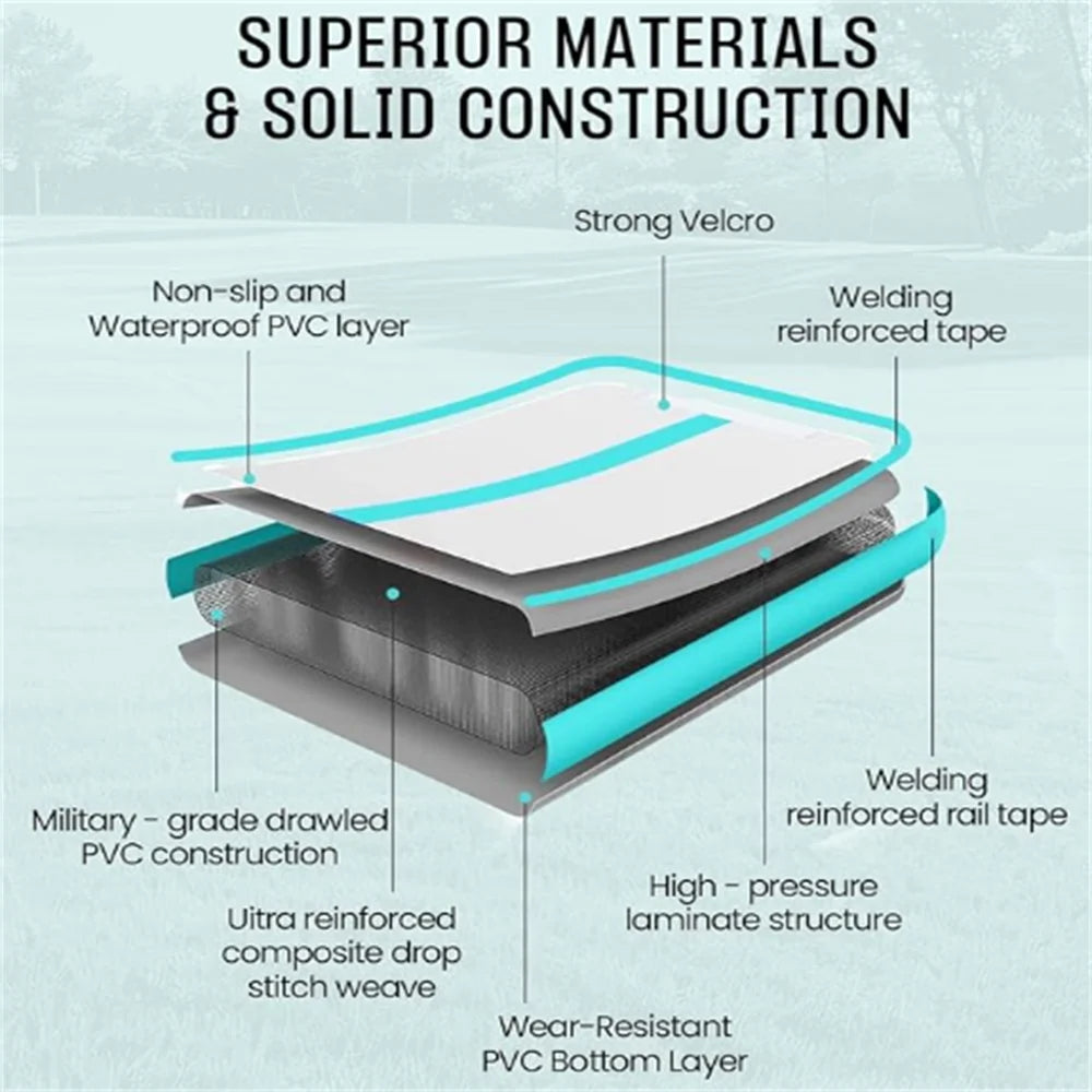 Gymnastics inflatable mat (with air pump) is suitable for home gymnastics training, water sports, and inflatable yoga.