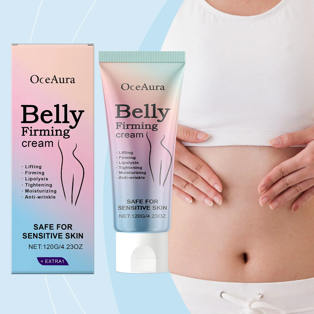 Oceaura 120g Firming Belly Cream Fat Burning Improve Sagging Skin Tighten Abdomen Slimming Lose Weight Abdominal Shaping Cream