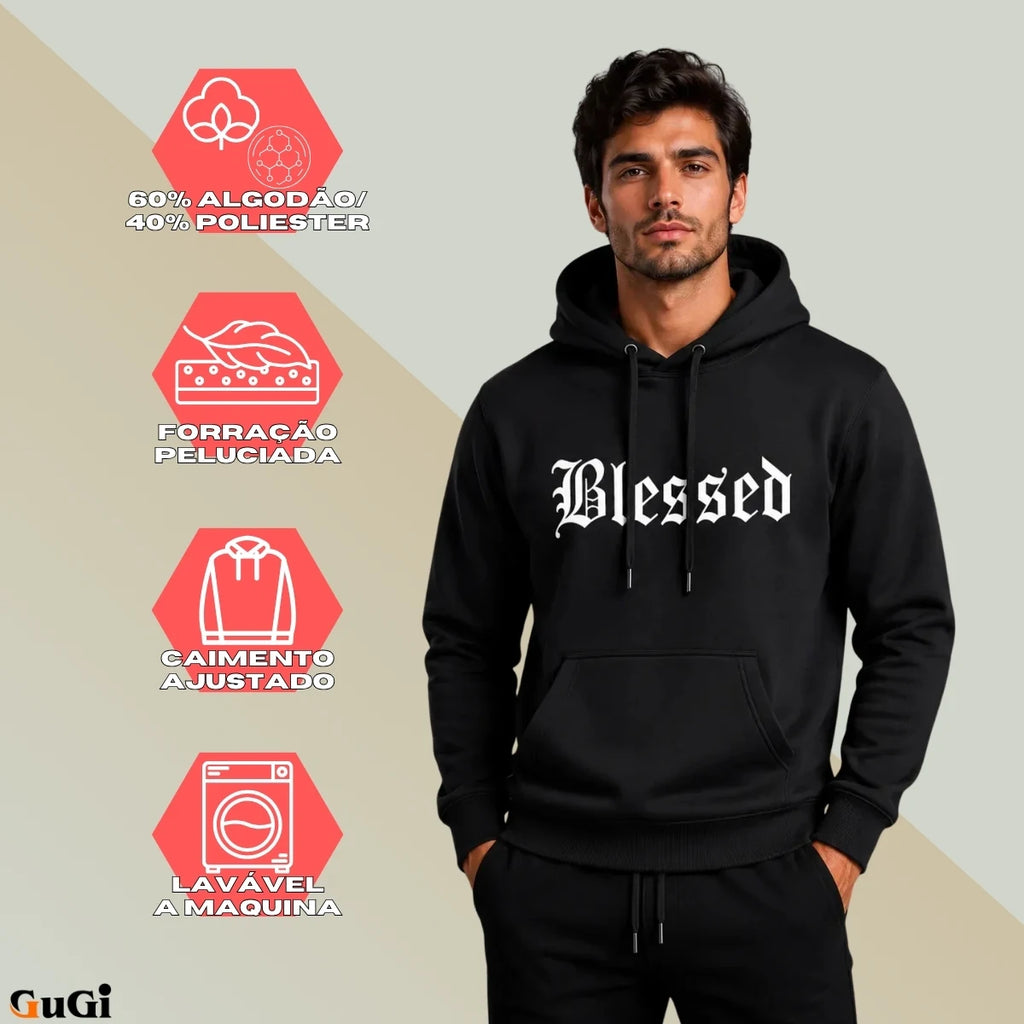 Kangaroo Blessed Hoodie with Pocket and Hoodie Premium Cool Windbreaker Unisex MC1-EST548