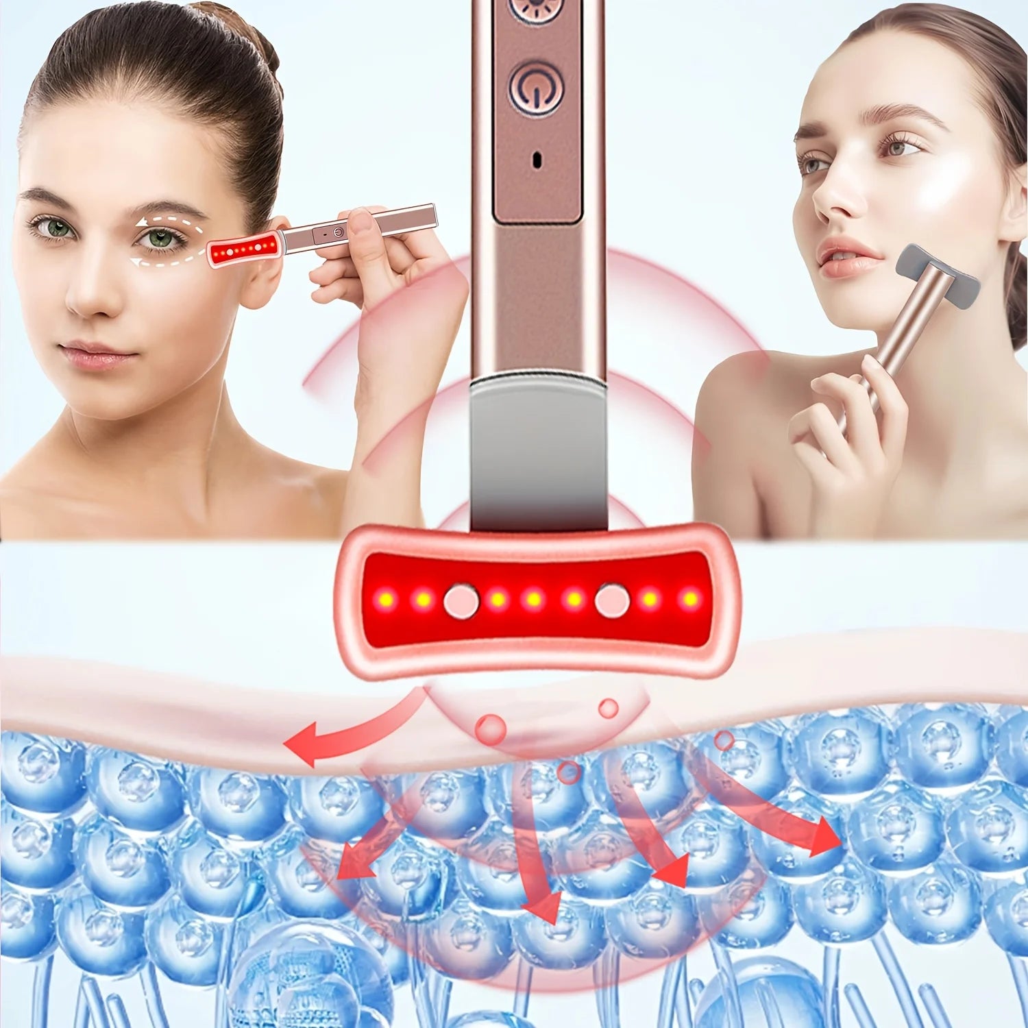 Eye Beauty Device, Multifunctional Facial and Eye Care Stick, Vibration Massager, Eye Massager, Massage Beauty Device, Rechargeable Beauty Device, Eye and Facial Massage Stick, Great Partner for Skin Care, Portable Rechargeab