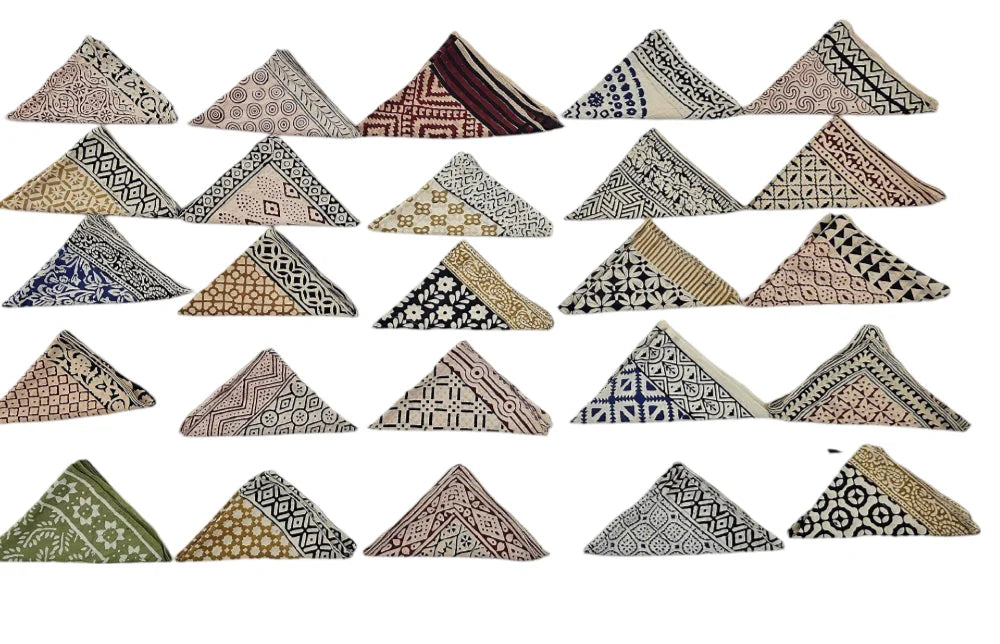 Wholesale Bulk Artisan Block Print Square Organic Cotton Bandana Scarf Paisley Design Hand Printed Durable Breathable Vibrant