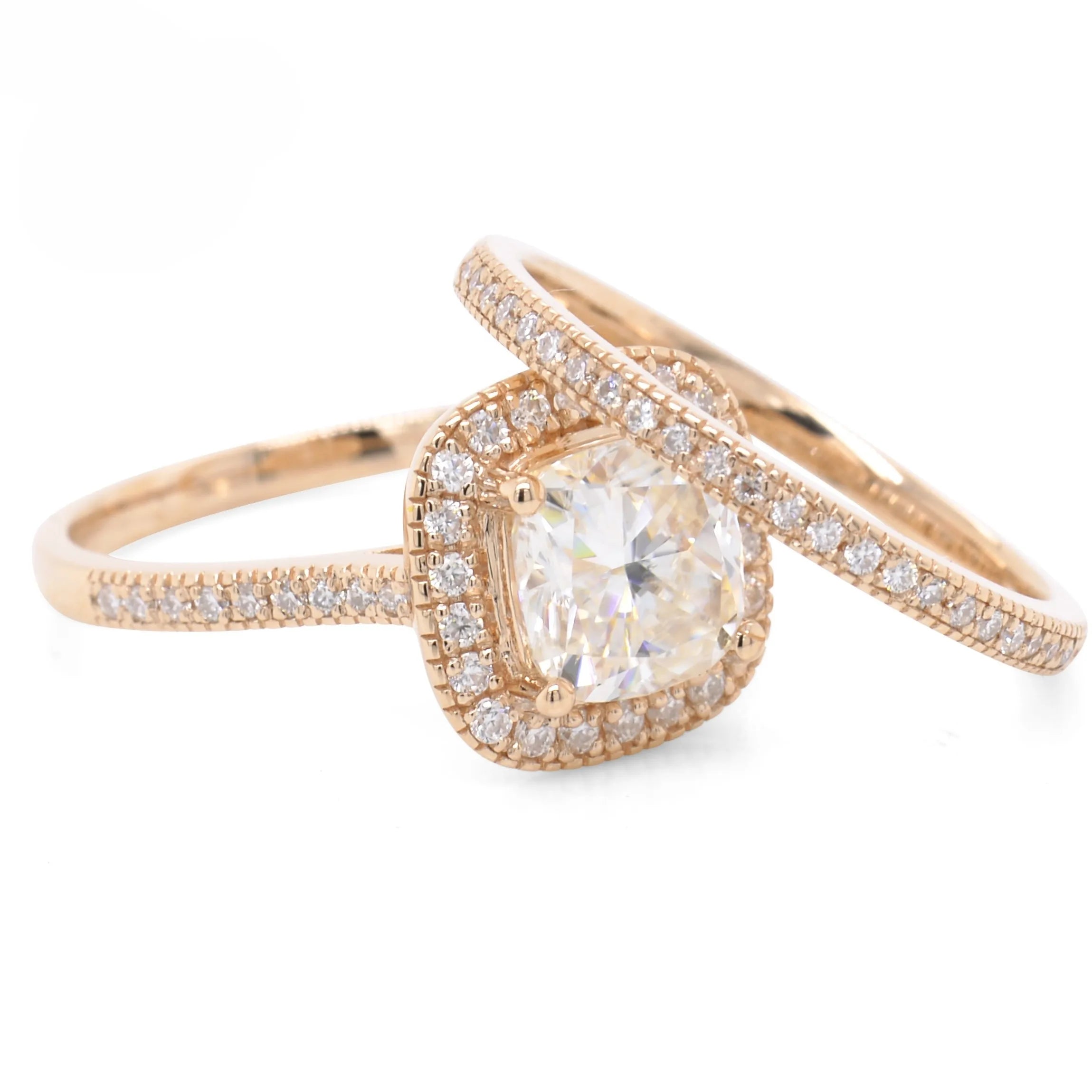 Original 14K Gold Fine Rings Cushion Cut Lab Grown Diamond VVS Clarity Diamond Fine Jewelry for Women Wedding Party