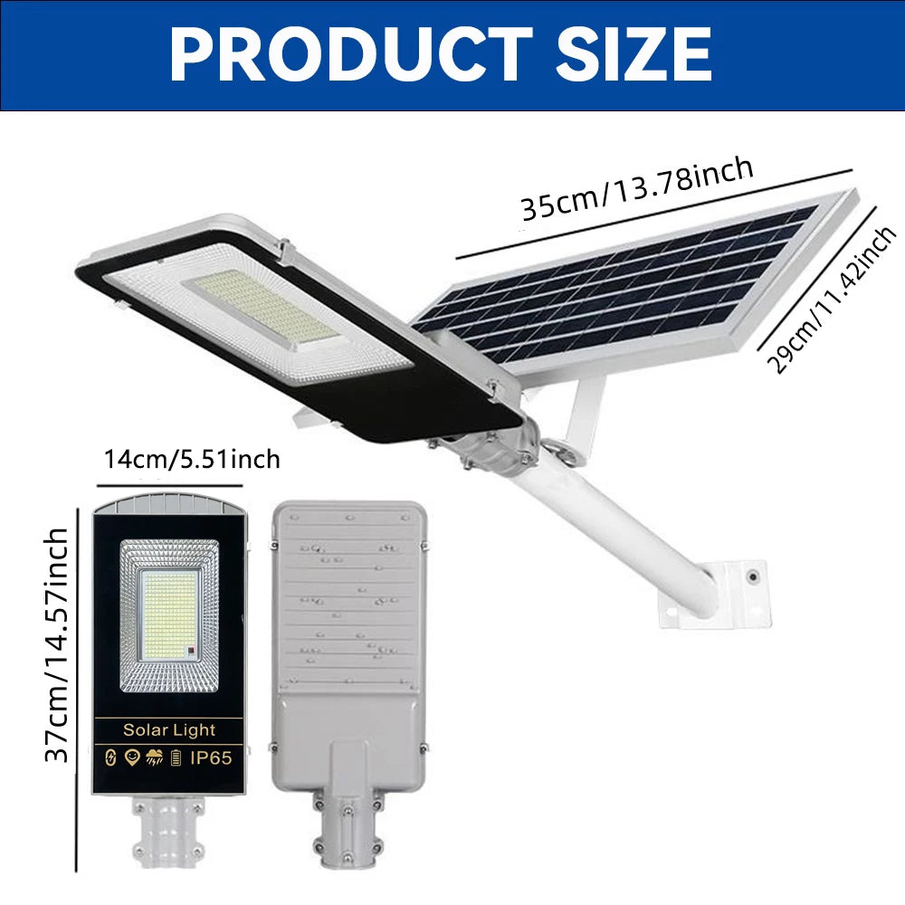 8000mah High Power Solar Street Lights Outdoor Commercial Parking Lot Light Dusk to Dawn Solar Security Flood Lights Solar Lamp