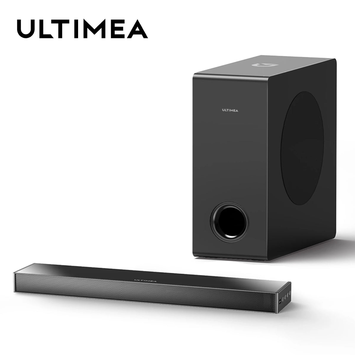 ULTIMEA 2.1ch Ultra Slim Soundbar with 5.25'' Wired Subwoofer, HDMI ARC, BassMX Deep Bass, 3 EQ Modes, TV & PC Gaming Speaker