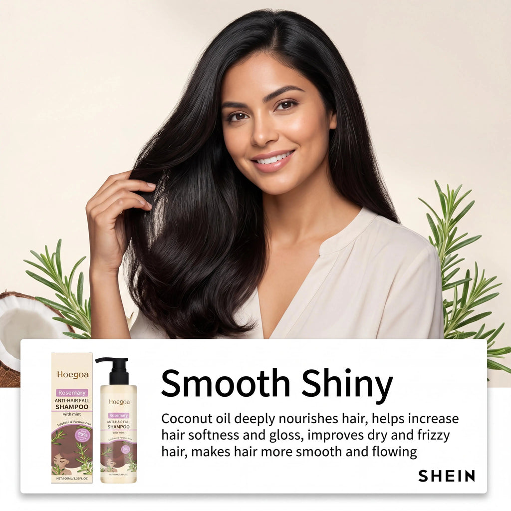 Rosemary Shampoo Coconut Oil Deep Cleansing Nourish Roots Thinning Hair Boost Softness Shine Reduce Shedding Fresh Scalp Care Shampoo