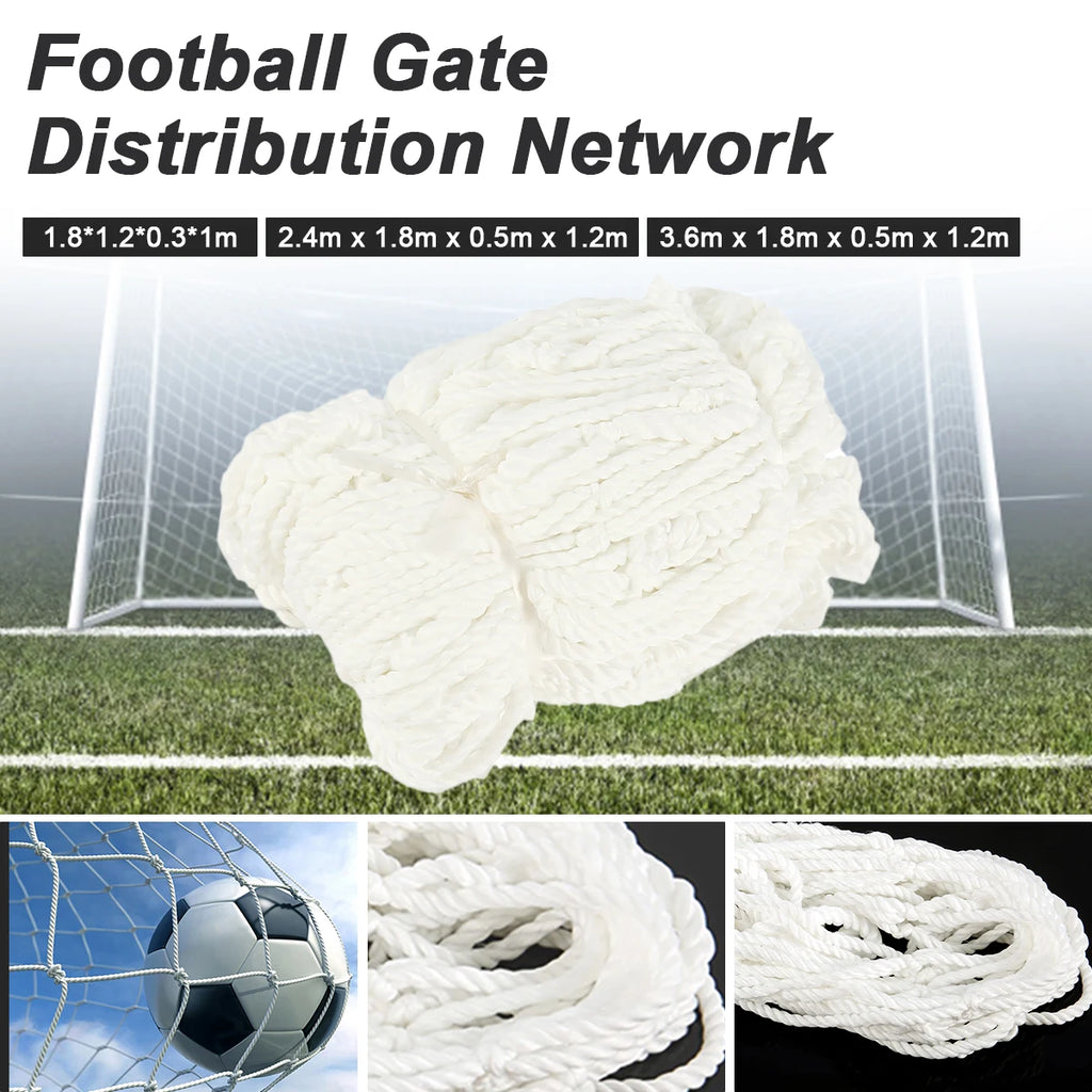 Full Size Football Net For Soccer Goal Post Junior Sports Training 1.8M by 1.2M 2.4M by 1.8M 3.6M by 1.8M Football Net High Qual