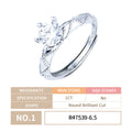 Wholesale Jewelry Women Gra Certificate Cut VVS Diamond Moissanite Engagement Wedding Set 925 Sterling Silver Adjustable Rings