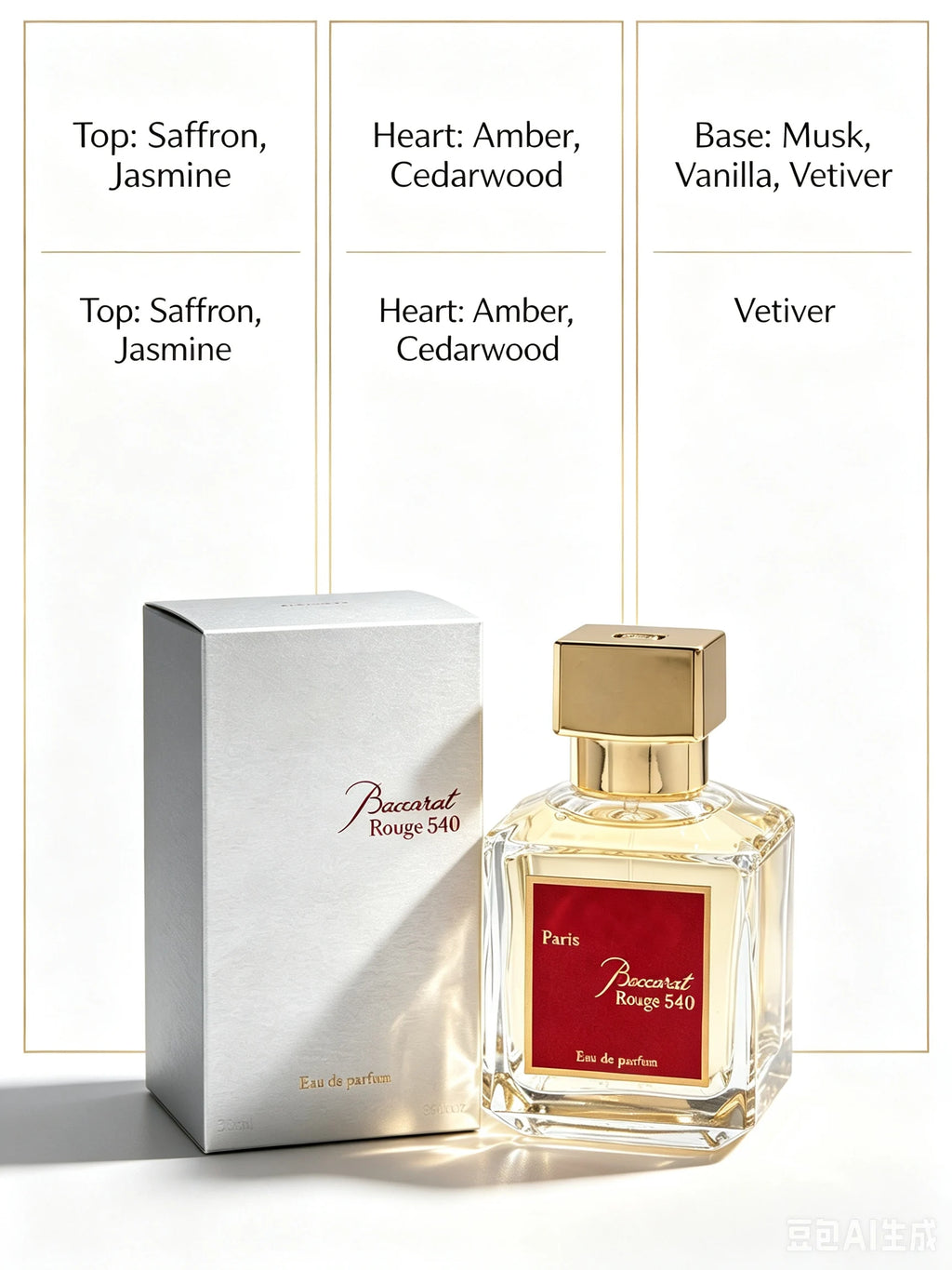 Baccarat Rouge 540 Eau de Parfum Unisex Luxury Woody Amber Fragrance, Saffron Jasmine Cedarwood Warm Scent, Long Lasting Daily Evening Wedding Perfume, Premium Quality Fragrance for Men Women, New Store Listing Same Original