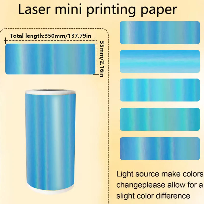 Thermal Printer Papers 57mm Self-adhesive Thermal Papers HD Color Label Printers for Inkless Mini Portable Printer