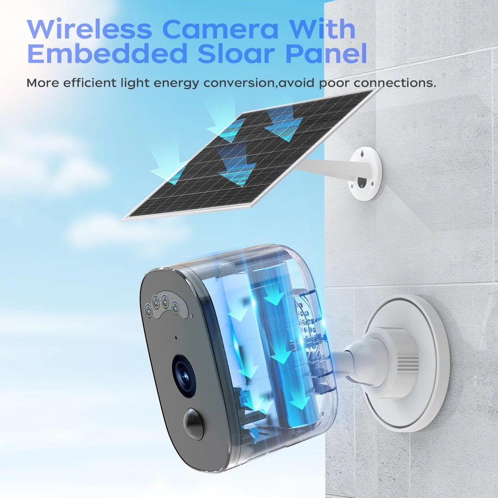 JOOAN 5MP WiFi Solar Camera Outdoor Wireless Battery Powered Security Camera PIR Human Detection Night Vision IP66 Waterproof