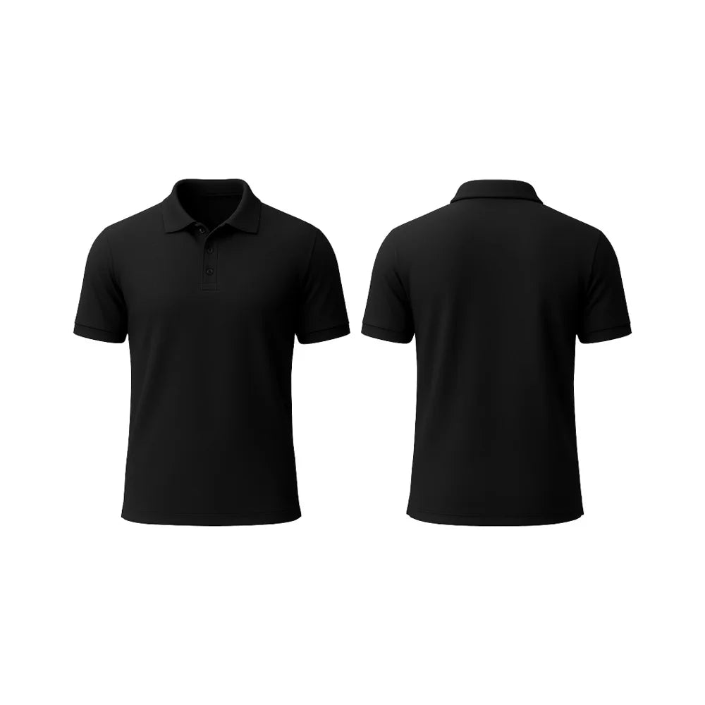 Vietnamese Made Front 200 Grams Casual Short Sleeve Button Regular Black Knitted TC 60% Cotton +40% Polyester for Shirt