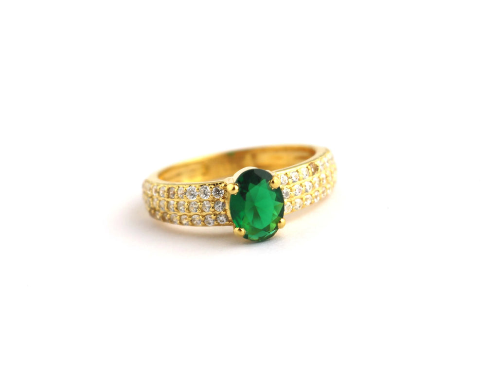 Emerald Quartz 925 Sterling Silver Handmade Ring - Engagement Wedding Promise Ring For Women