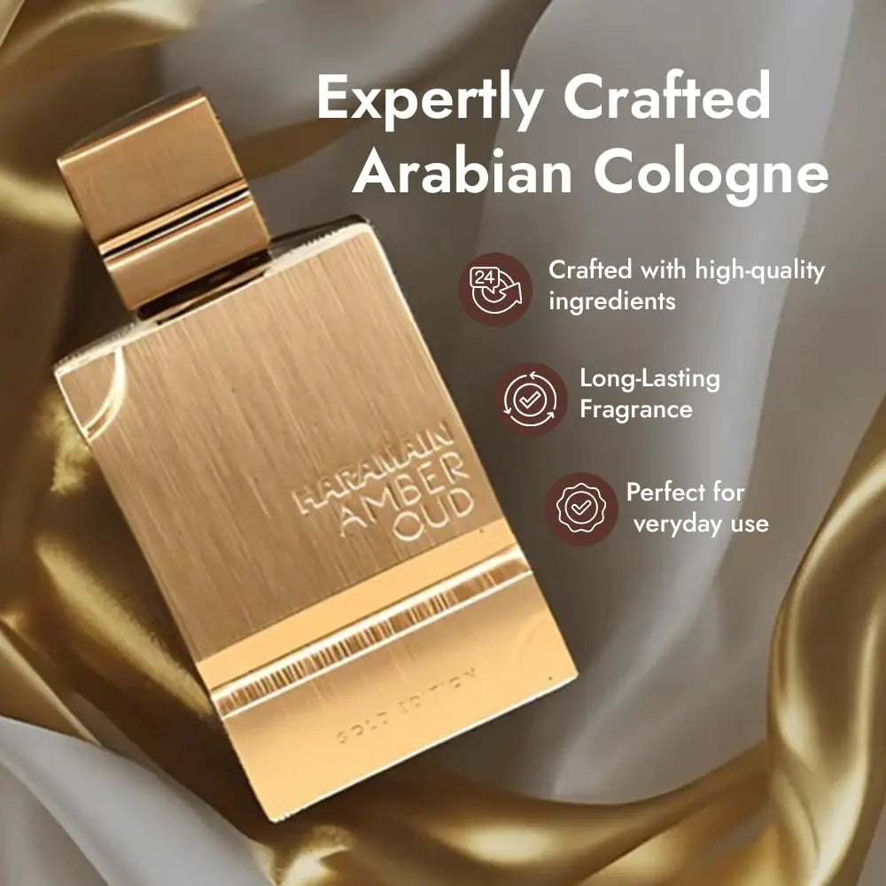 Al Haramain Amber Oud Gold Edition Eau De Parfum Spray for Unisex – Warm Amber, Sweet Vanilla & Oud Scent, Powerful Long-Lasting Sillage, Perfect Eid & Anniversary Gift, 2 Fl oz / 60 ml