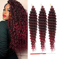 3 Packs Ocean Wave Crochet Hair | 20 Inch Curly Braiding Hair, Deep Wave, Knotless Braids,synthetic for Women With crochet hook