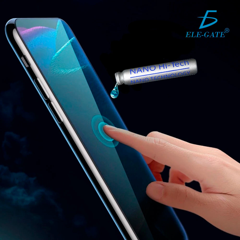 ELE-GATE Mica Universal 2.5D Tempered Glass Liquid Crystal Nanotechnology Waterproof Mobile Phone Screen 9H Hardness 0.15mm