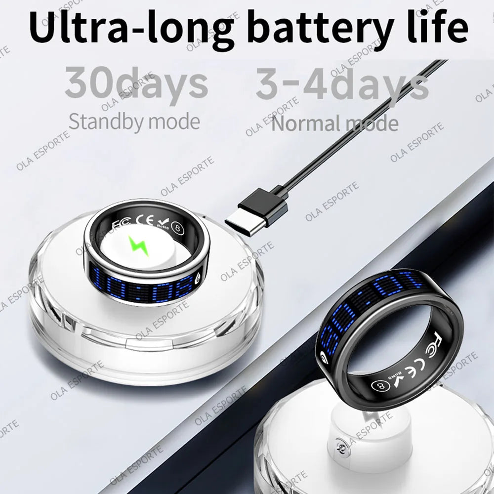 2026 Muslims Smart Ring LED Display Screen, Zikr Tasbih Counter Ring, Incoming Call Reminder, Health Monitoring Ring, IP68 Waterproof, Fitness Tracker Ring for Men Women USA Fast Shipping
