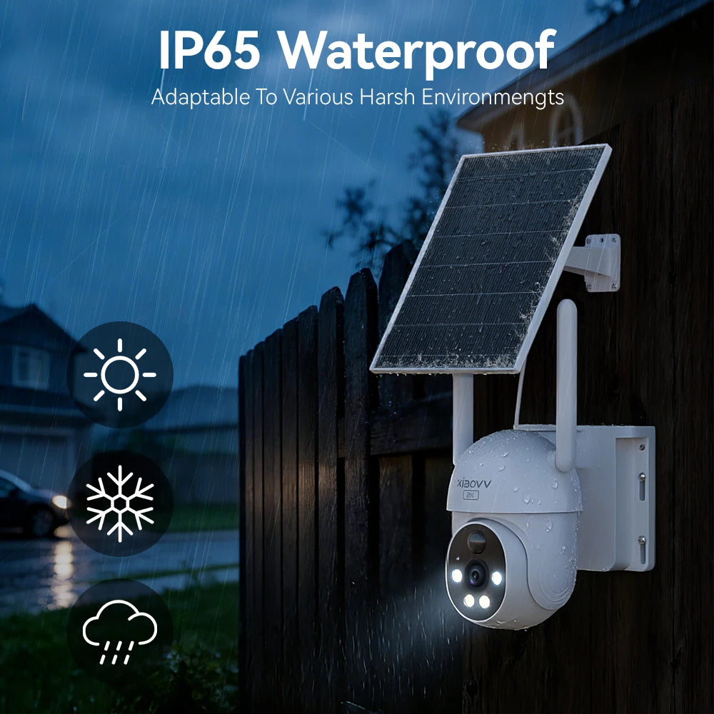 6MP Solar Camera Wifi Surveillance Security Cameras Home Protection Battery Cameras IP65 Waterproof  PIR Detect Two Way