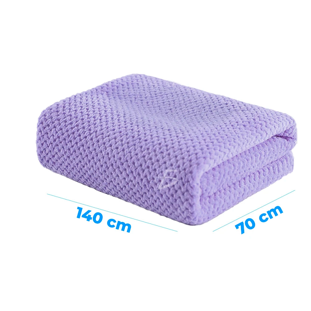 ELE-GATE Innovative 2-in-1 Soft Cotton Bath Set with Solid Color Absorbent and Lint-Free Towels for Home Comfort