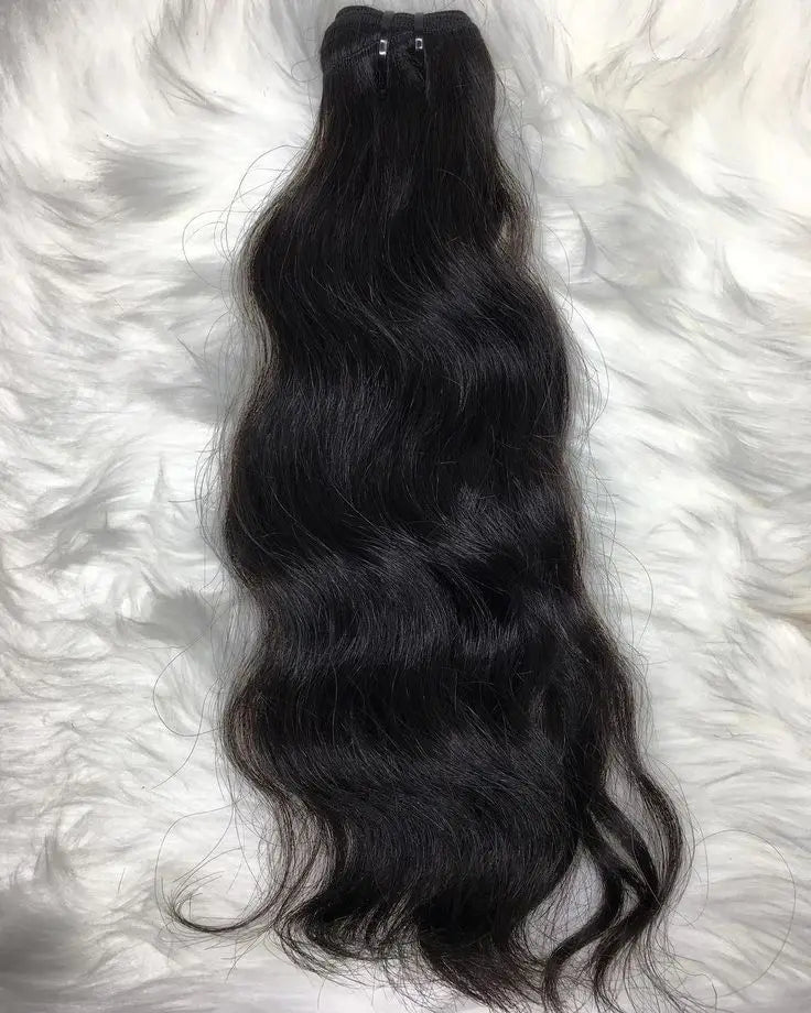 South Indian Raw Temple Collection Virgin Human Hair Extensions Natural Machine Weft Indian Virgin Hair