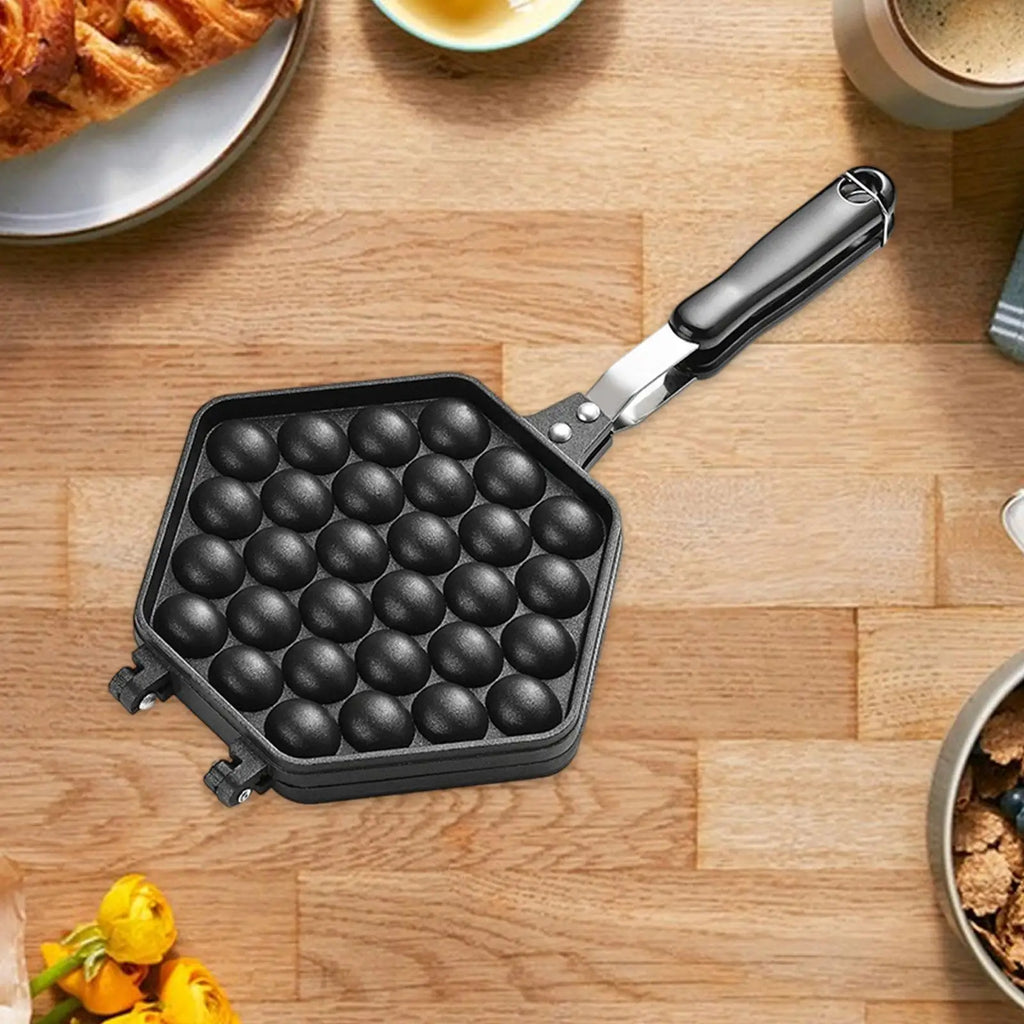 Bubble Waffle Maker Pan Double Sided Cooking Baking Tool Egg Waffle Maker for Lunch Snack Stand Commercial Cafe Breakfast