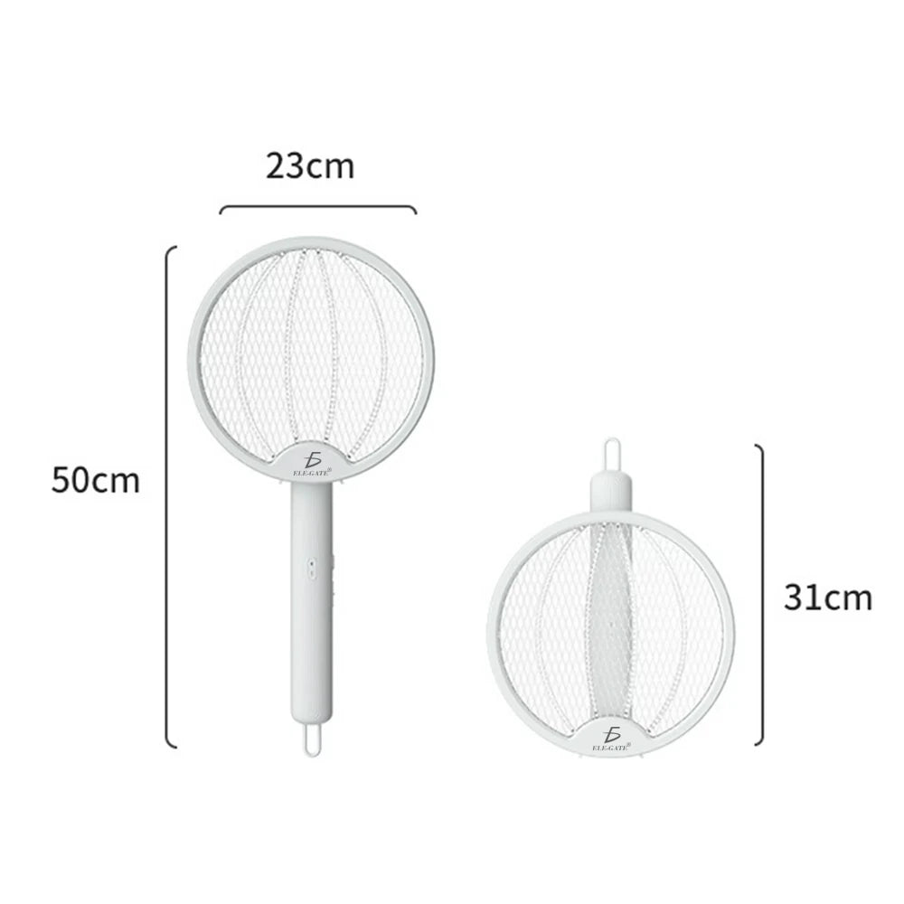 ELE-GATE 2 in 1 Rechargeable UV Light Electric Fly Swatter with Plastic Design Dual Purpose Mosquito Killer