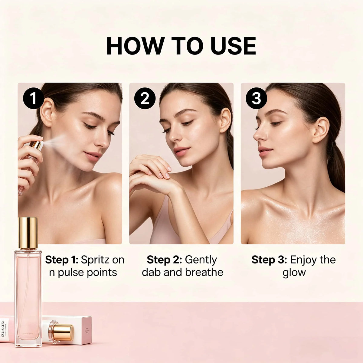 Soft Vanilla Shimmer Fragrance Mist Sandalwood Extract Elegant Scent Boost Confidence Romantic Atmosphere Long Lasting Glow Perfume Spray