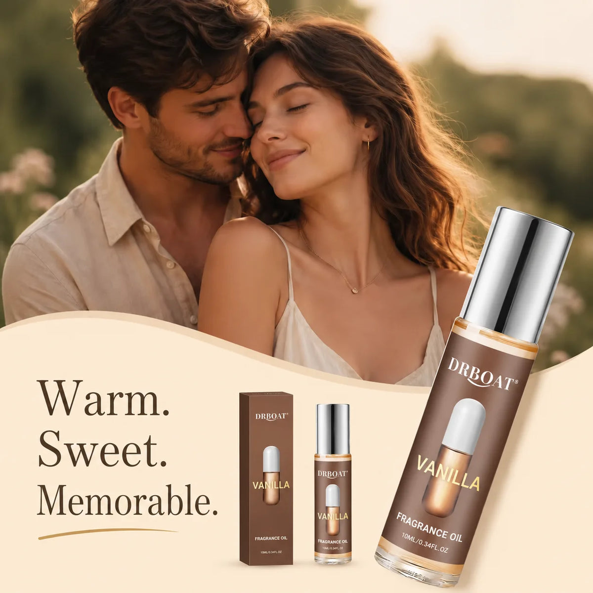 10ML Vanilla Roll-On Pheromone Oil - Portable Fragrance Oil, Sweet Vanilla Milk Gourmand Scent Eau De Toilette for Dating