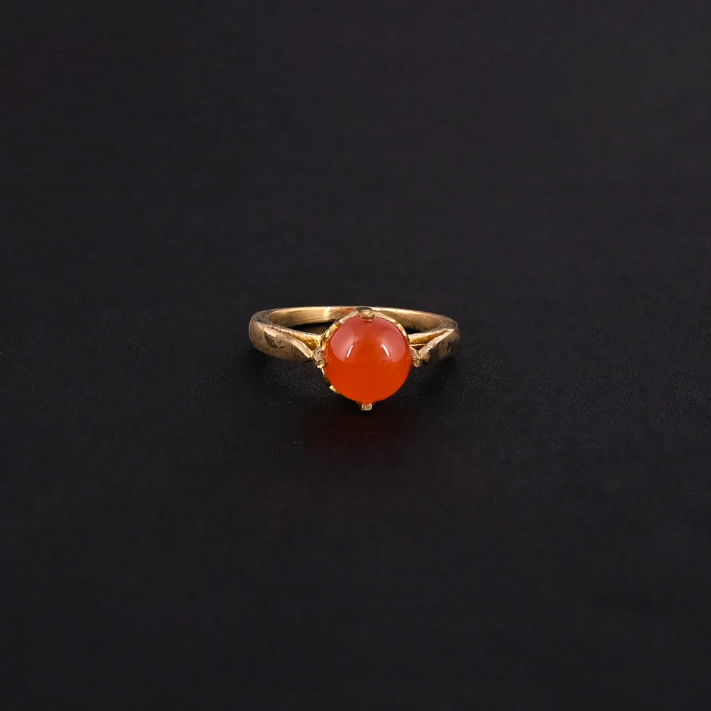Luxvory RGDP022 Natural Red Coral Brass Gold Plated Trendy Fashion Ring for Women