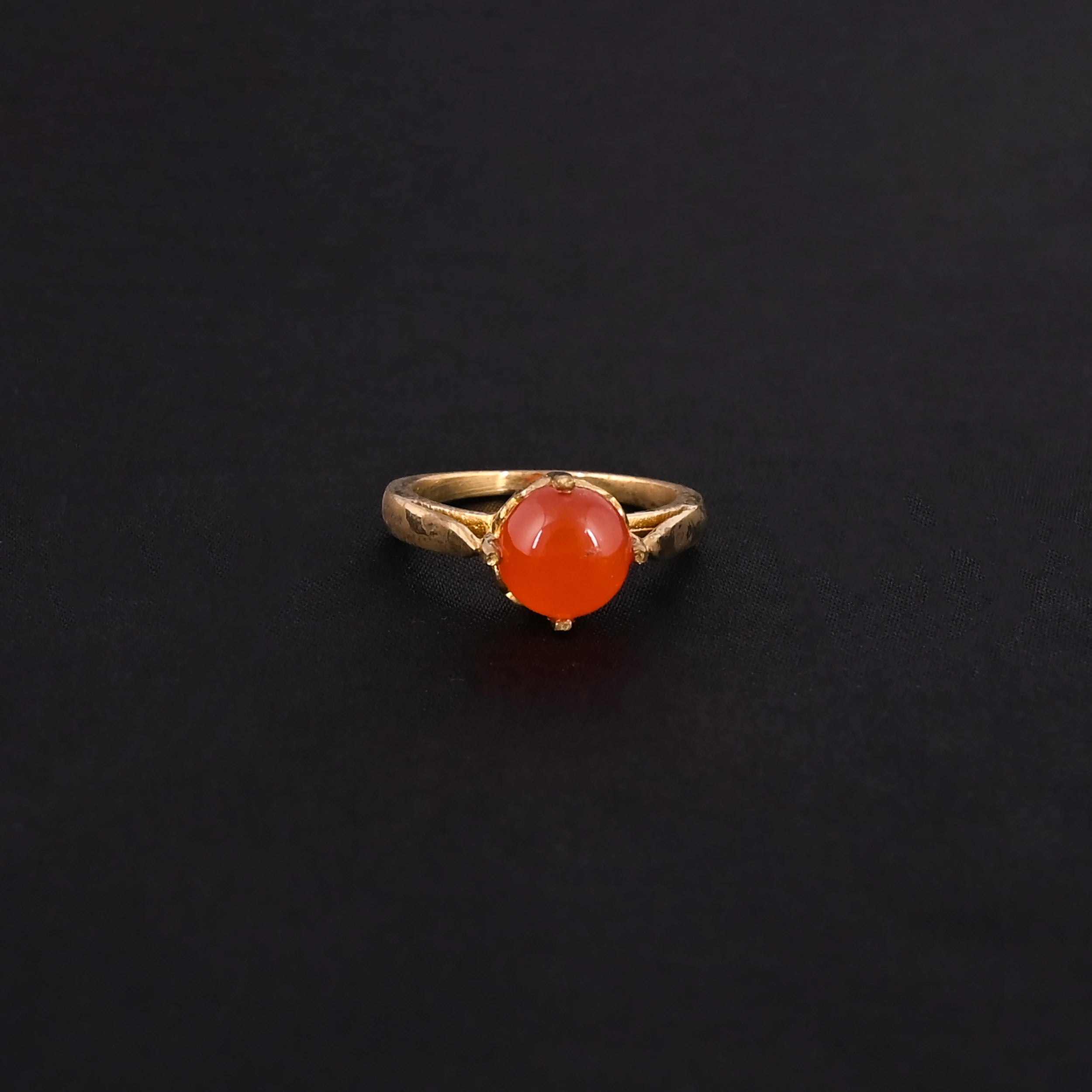 Luxvory RGDP022 Natural Red Coral Brass Gold Plated Trendy Fashion Ring for Women