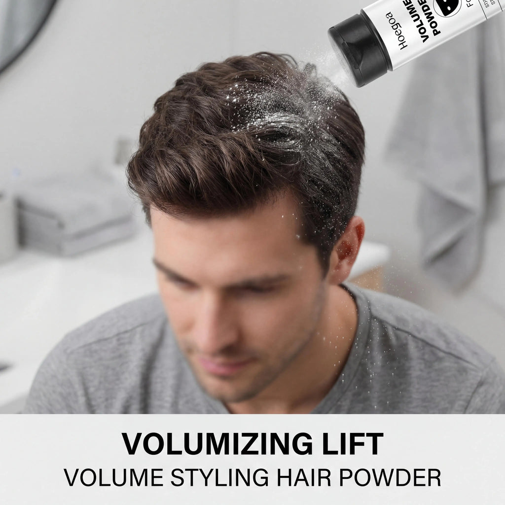 Hoegoa Men's Hair Volumizing Powder Oil Absorbing Matte Root Lift Styling Dust For Instant Volume Non Greasy Easy Application Fine Thin Hair Powder