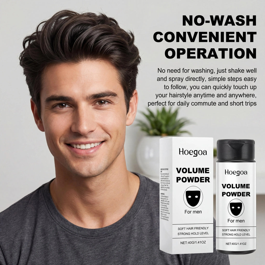 Hoegoa Men's Hair Volumizing Powder Oil Absorbing Matte Root Lift Styling Dust For Instant Volume Non Greasy Easy Application Fine Thin Hair Powder