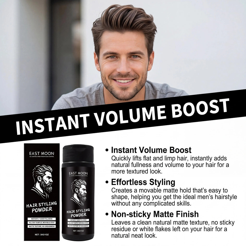 Oil Control Hair Styling Powder Matte Texture Volumizing Root Lift Refreshes Hair Instant Refresh Flat Hair Easy Application Natural Finish Men Grooming Hair Thickening Dust