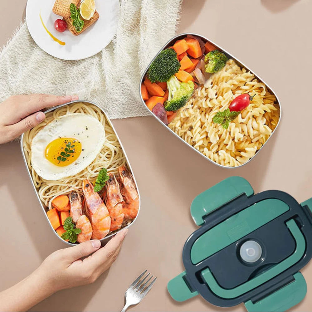 Electric Lunch Box Portable Food Heater Stainless Steel Inner Pot Food Container For Office Outdoor Camping Bento Picnic