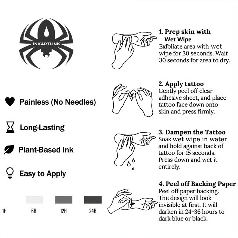 Crossed Swords Temporary Tattoo,Lasts To 15 Days New Technology Magic Waterproof Semi Permanent Sticker.