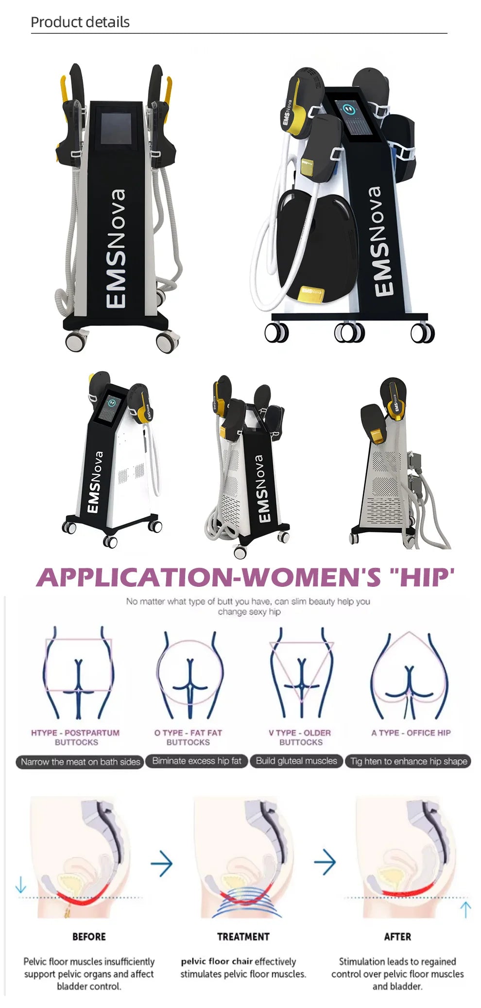 MECAVIE 2026 New Cosmetology Equipment 6500W Hi EMT RF Machine EMSnova Slimming Fat Burning Muscle Stimulation No Downtime