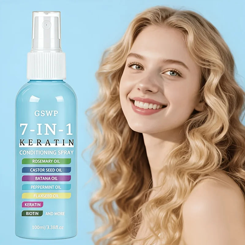 GSWP 7-in-1 Hair Care Spray, Formulated with Keratin and Other Nourishing Ingredients, It Moisturizes, Smooths. 100ml/200ml