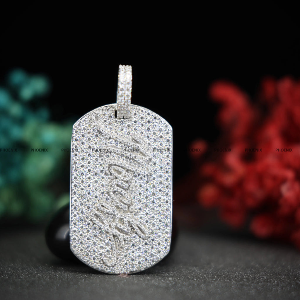 Custom Iced 925 Sterling Silver Rose Gold Plated Moissanite Hip Hop Pendant Personalized Bling Wedding Jewelry for Men Women