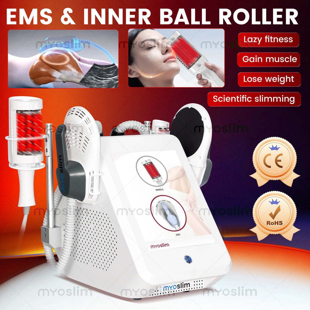 EMS RF 6500W 2 in 1 Body Sculpting Machine Electromagnetic Roller Massage Slimming Contouring Muscle Toning Salon Spa Home Use
