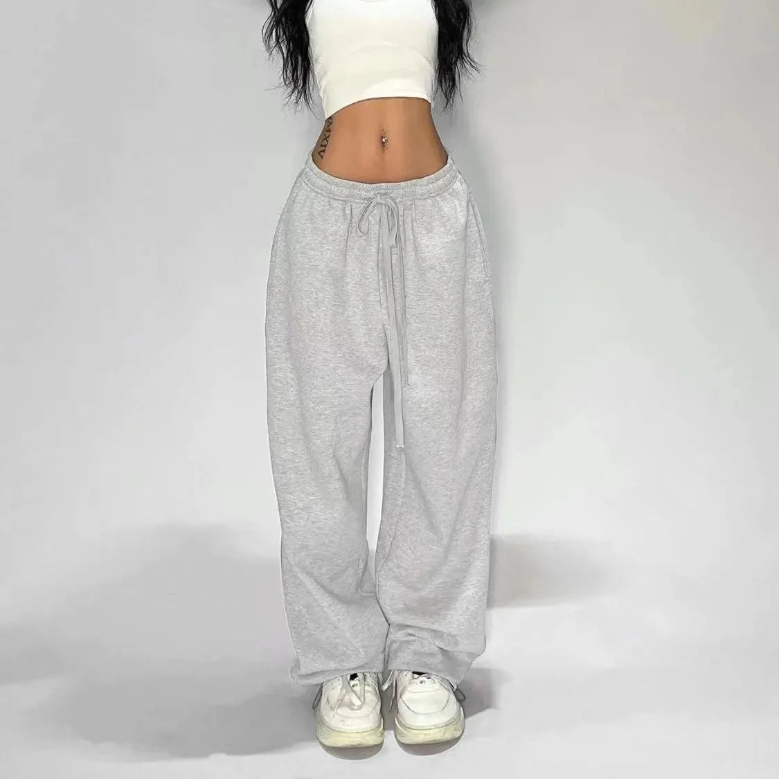 Women's Jogger Straight Trousers Trendy Sports Pants Running Yoga Pants Casual Pockets Women Loose Low Waist Wide Leg Pant Mujer