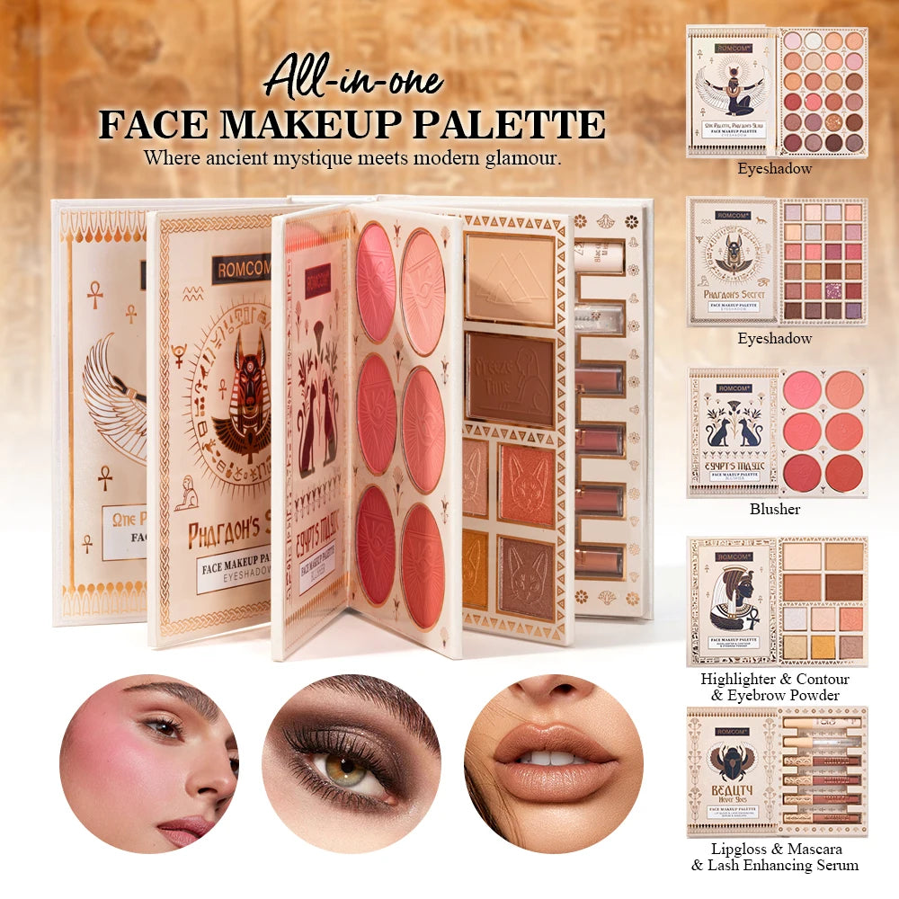 5-Page All-in-One Makeup Book Eye Shadow Powder Blusher High Gloss Powder Facial Mask Lip Gloss Mascara Essence Eye Black