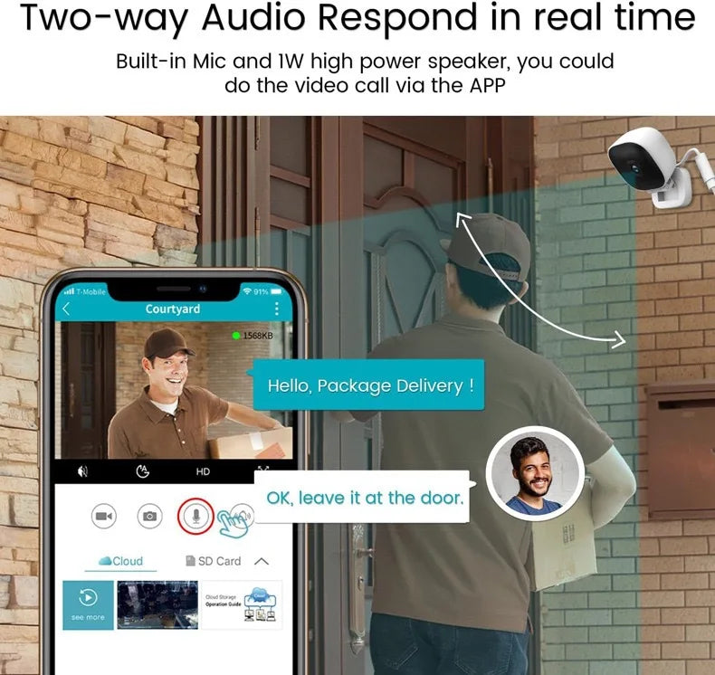 Indoor 4K Security Camera Two Way Audio Talk 2.4G WiFi Webcam Smart Home 8MP Video Surveillance Motion Detection IR Night Vision