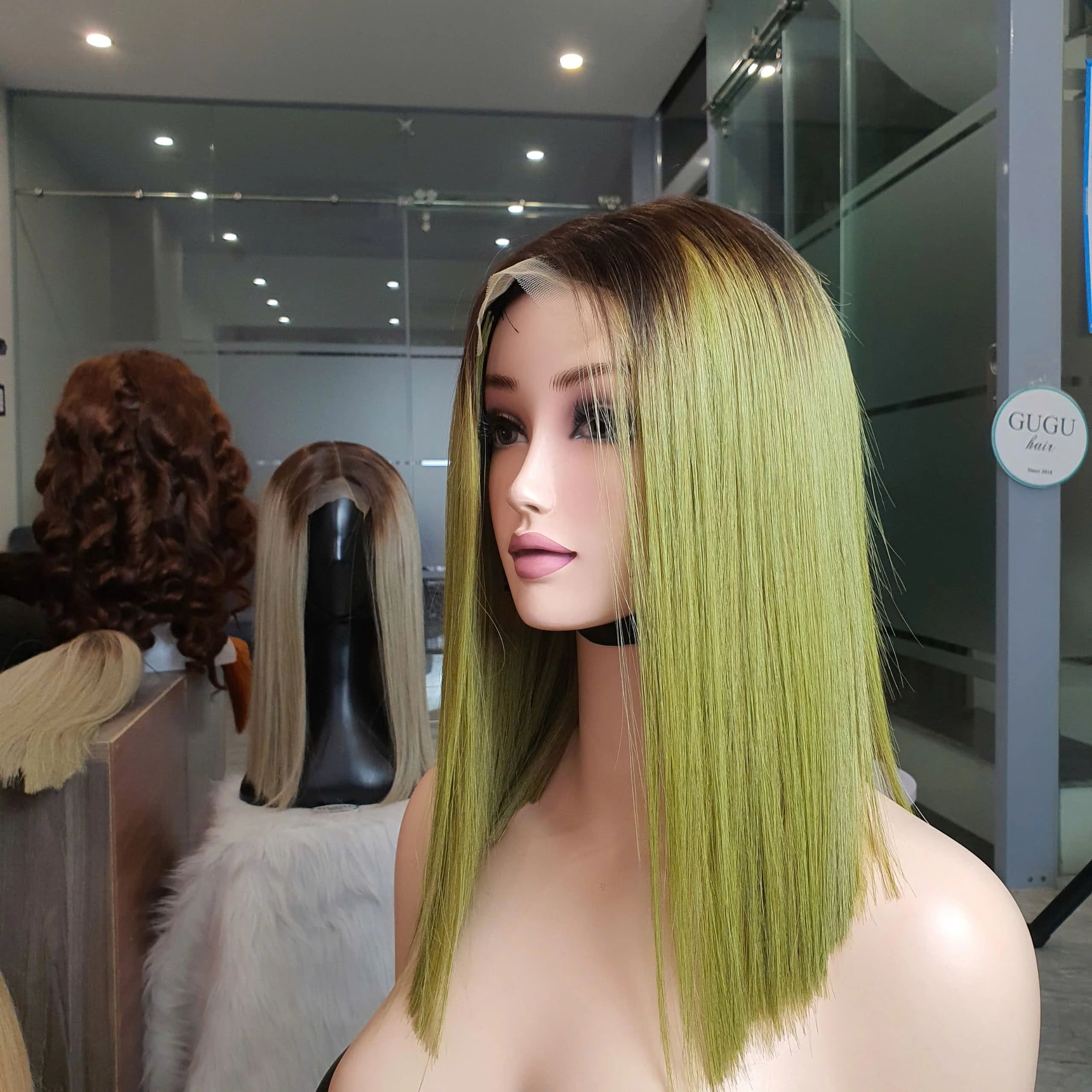 Wholesale 100% Vietnamese Dark Root Straight Short Bob Raw Virgin Human 2*6 Lace Vendors Kim Bob Closure Wigs for Black Women